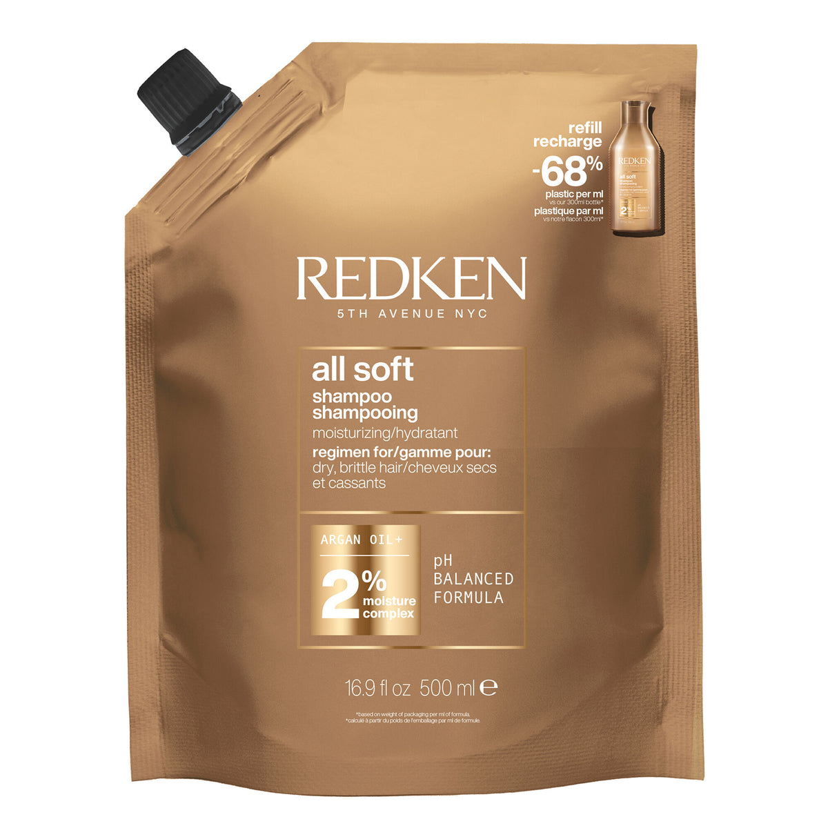 Redken All Soft shampoo refill 500 ml